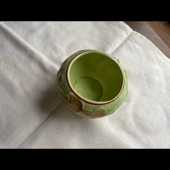 Sterling Pottery England Bowl Acanthus Leaves Green Brown - Picture 2 of 6